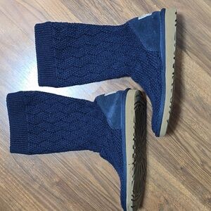 UGG MARQUIS 5915 Sweater Knit Slouch Shearling Tall Boots Kids